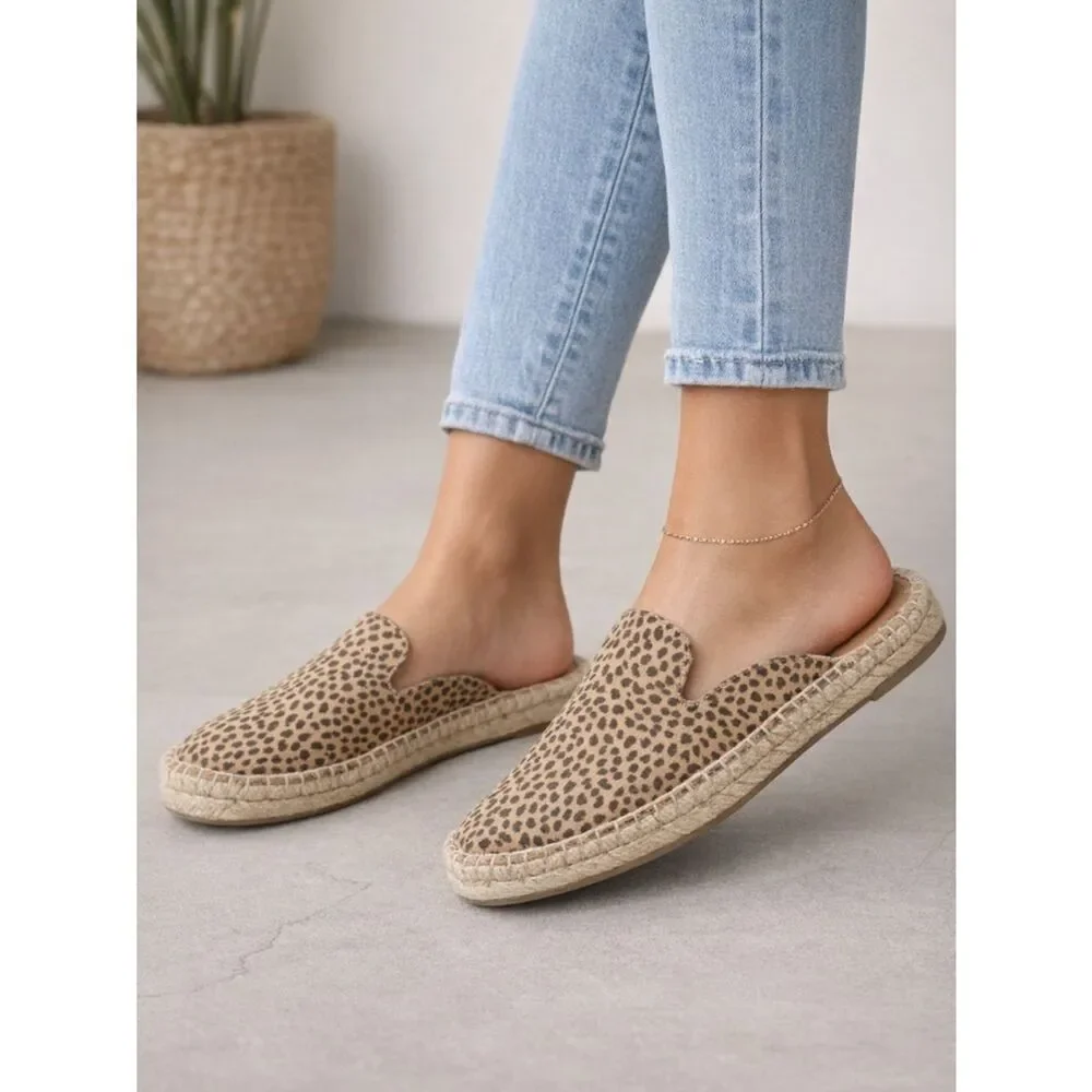 Universal Thread Leopard Print Espadrille Mule in Tan and Black